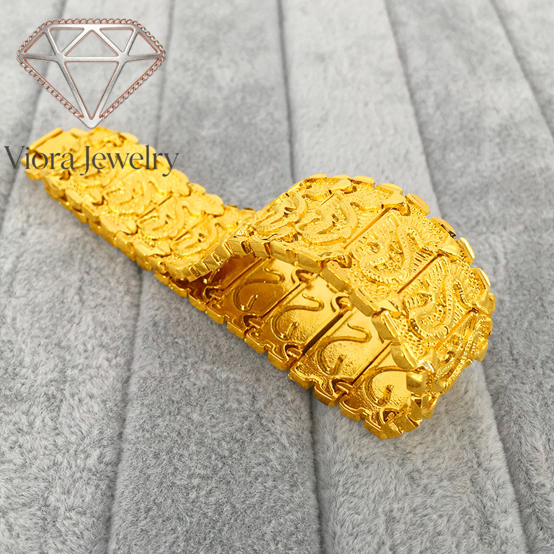 Luxury Watch Service - ヴィオラジュエリー ラグジュアリー 24K 9999純金製 ドラゴンブレスレット メンズ腕時計チェーンバックルブレスレット