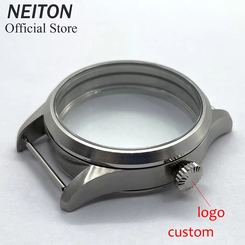 Luxury Watch Black - NEITON 42mm マニュアルウォッチケース シースルーバック フィット ETA
