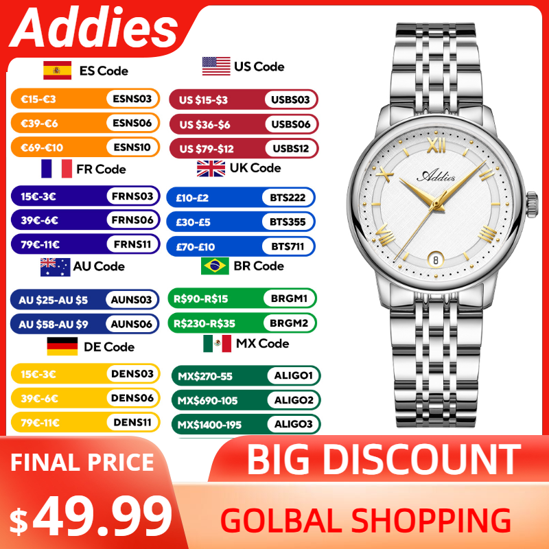 Luxury Women'S Watch - Addies 新しい高級女性用腕時計 31 ミリメートルサファイアクリスタル 50 メートル防水