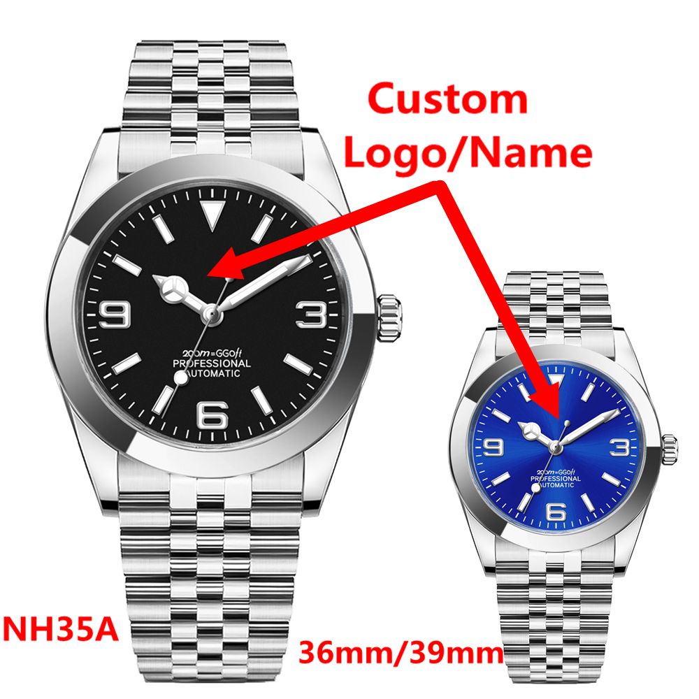 Luxury Women'S Watch - カスタムロゴ高級 NH35 腕時計女性男性腕時計 36 ミリメートル/39 ミリメートルジュブリーズ自動機械式腕時計サファイア