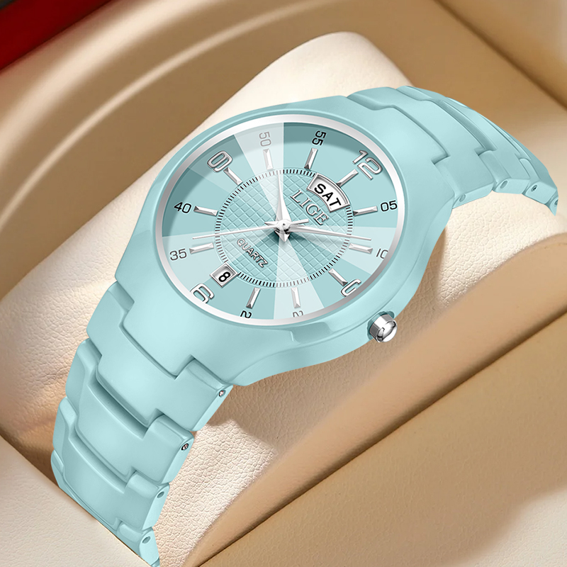 Luxury Women'S Watch - LIGE 高級エレガントなクォーツ女性腕時計ファッションセラミックス小さなダイヤルレディース腕時計日付週表示女性腕時計リロイ Mujer