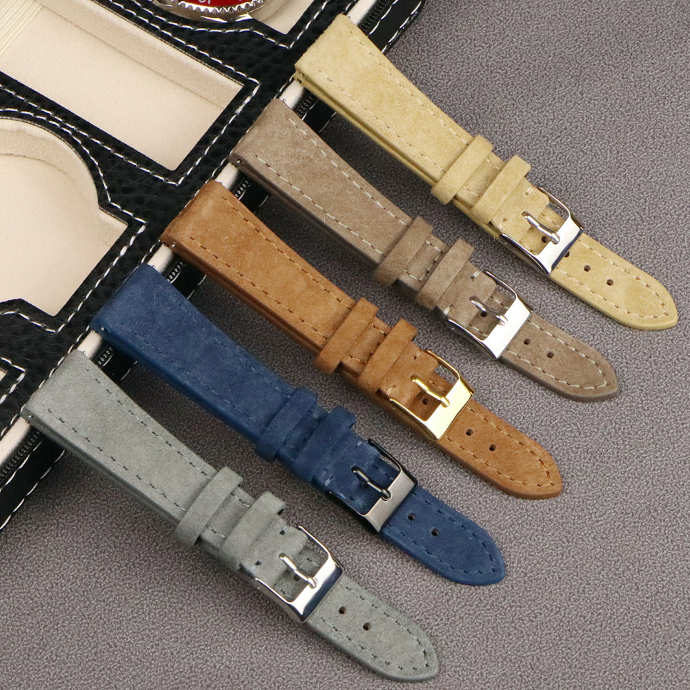 Cartier Watch Santos - スエードクイックリリース時計ストラップ,高品質の革,グレー,ブルー,ブラウン,18mm, 20mm, 22mm