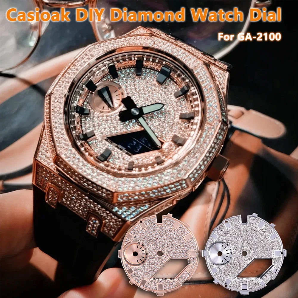 Luxury Watch Repair - 高級ダイヤモンド時計ダイヤル GA2100 GA-2100 DIY 時計改造キットダイヤルスケール GA2110