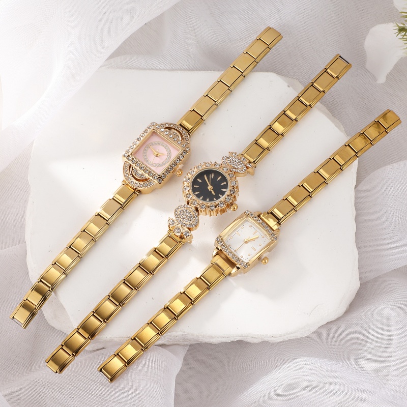 Luxury Watch Makes - ファッション時計コネクタステンレス鋼フィット 9 ミリメートルイタリアンチャームリンク女性のスクエア時計ヘッダリンカーブレスレット DIY ジュエリーギフト