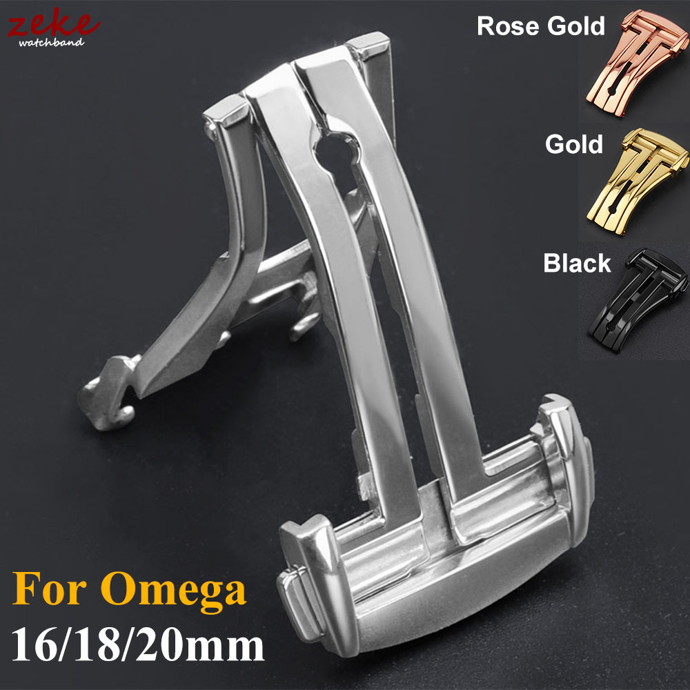 Omega Watch Seamaster - ステンレス鋼展開クラスプ折りたたみ時計バックルストラップバタフライボタンシーマスタースピードマスター 16 ミリメートル 18 ミリメートル 20