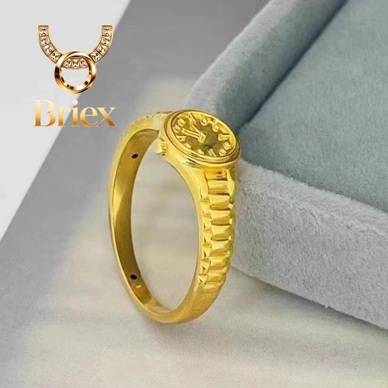 Luxury Watch Service - Briex ジュエリー本物の 18 K ゴールドリング女性用小さな時計リング高級品質ファインジュエリー AU750
