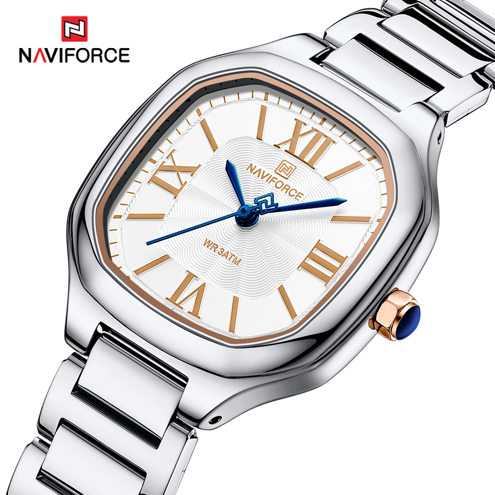 NAVIFORCE 高級レディース腕時計スクエアダイヤルクォ - Luxury Watch Black のレビューと価格