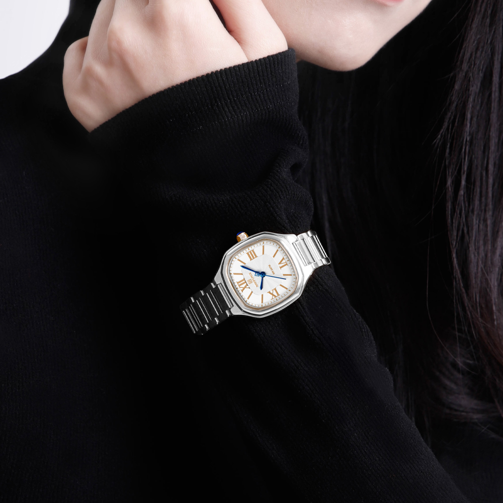NAVIFORCE 高級レディース腕時計スクエアダイヤルクォ - Luxury Watch Black のレビューと価格
