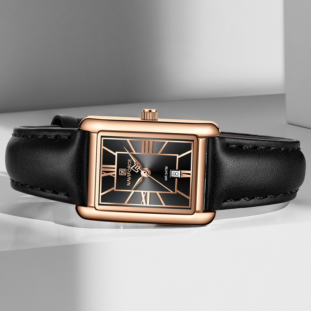 NAVIFORCE レディース エレガントな長方形クォーツ時 - Luxury Watch Black のレビューと価格