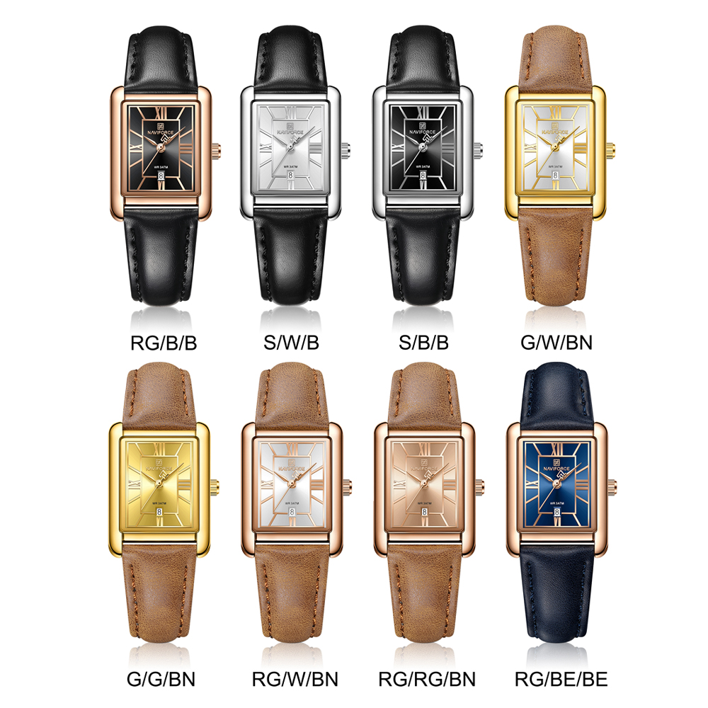 NAVIFORCE レディース エレガントな長方形クォーツ時 - Luxury Watch Black のレビューと価格