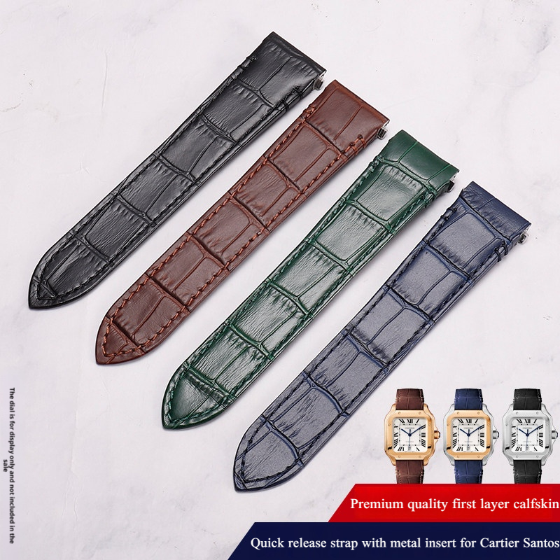高品質牛革時計バンドカルティエサントス 19 21 ミリメー - Cartier Watch Santos のレビューと価格
