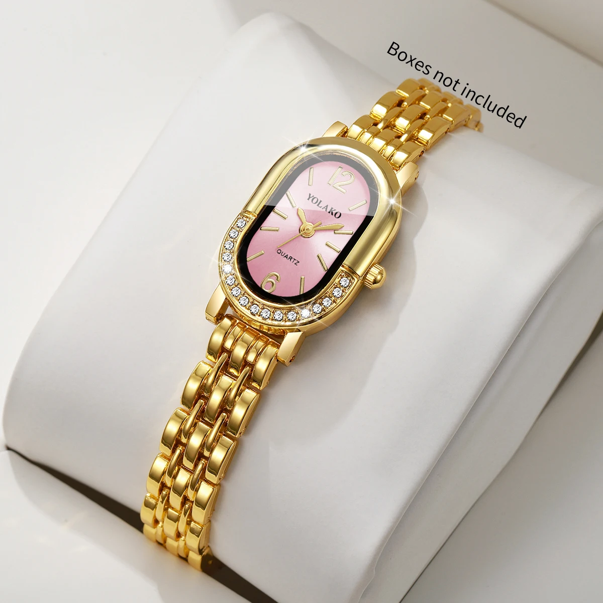高級ラインストーン女性用クォーツ時計ファッションゴールデンブ - Luxury Watch Organizer のレビューと価格