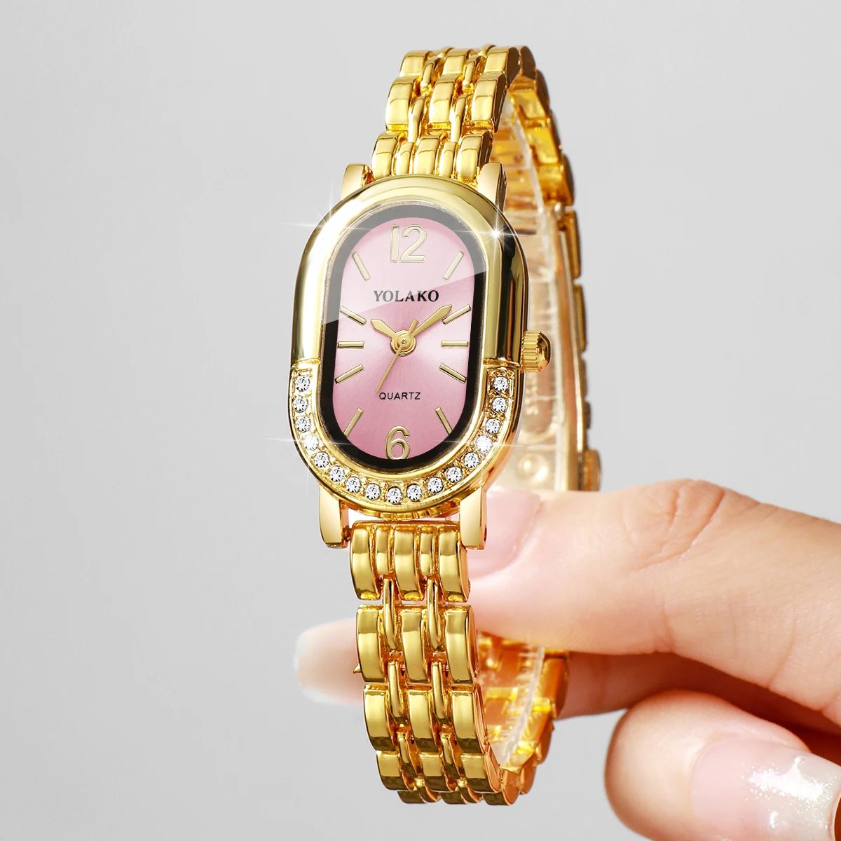 高級ラインストーン女性用クォーツ時計ファッションゴールデンブ - Luxury Watch Organizer のレビューと価格