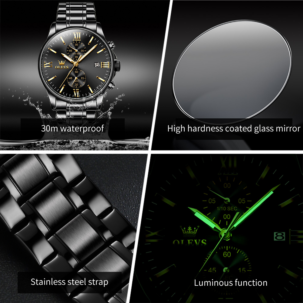 OLEVS 2886 クラシックブラッククォーツ時計男性用エ - Zen Luxury Watch のレビューと価格