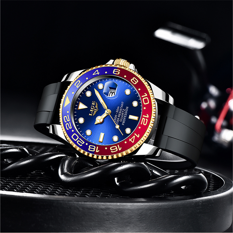 LIGE 2026新型高級メンズクォーツ腕時計ステンレススチ - Luxury Watch Organizer のレビューと価格