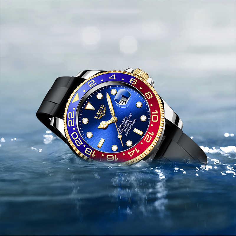 LIGE 2026新型高級メンズクォーツ腕時計ステンレススチ - Luxury Watch Organizer のレビューと価格