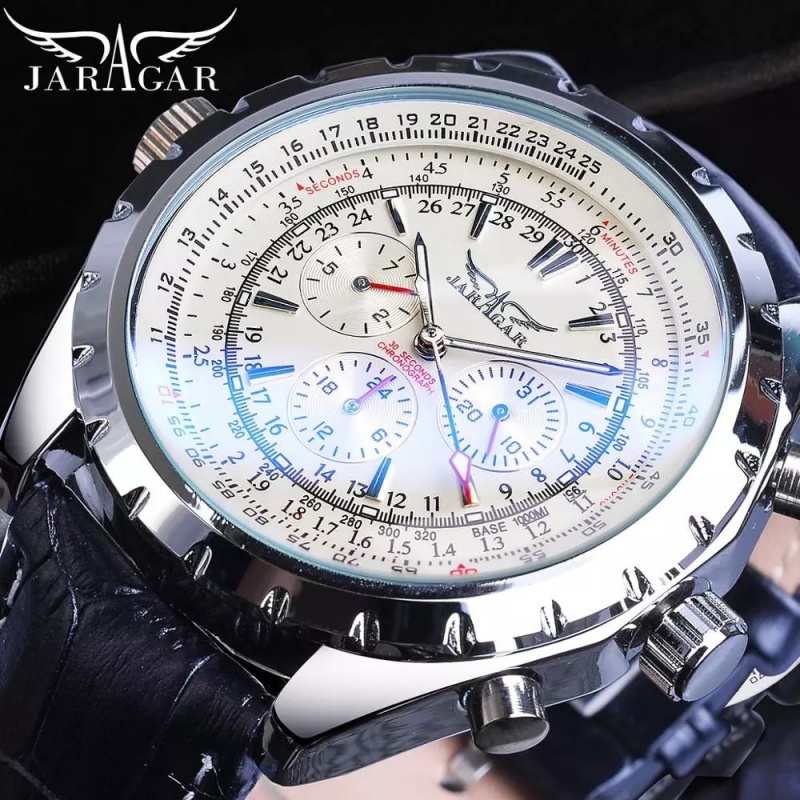 JARAGAR 212 エレガントな自動巻き機械式腕時計 メ - Chronograph Flyback Watch のレビューと価格