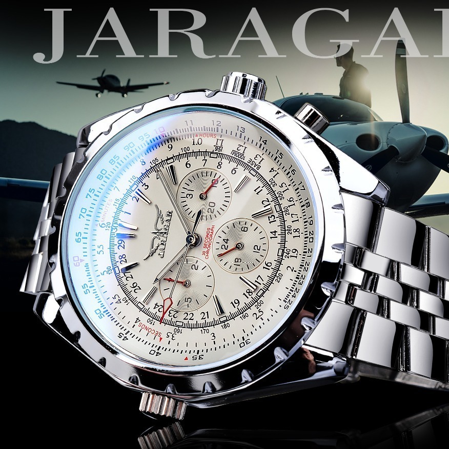 JARAGAR 212 エレガントな自動巻き機械式腕時計 メ - Chronograph Flyback Watch のレビューと価格