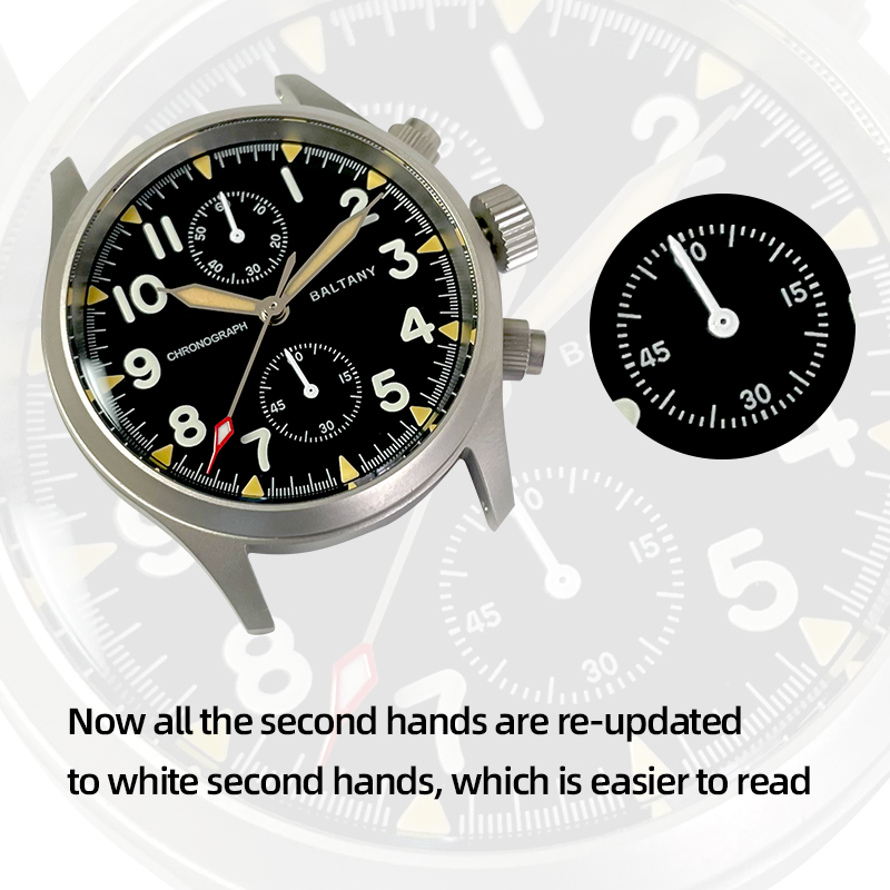 Baltany S5033 クロノグラフ腕時計男性パイロット - Chronograph Flyback Watch のレビューと価格