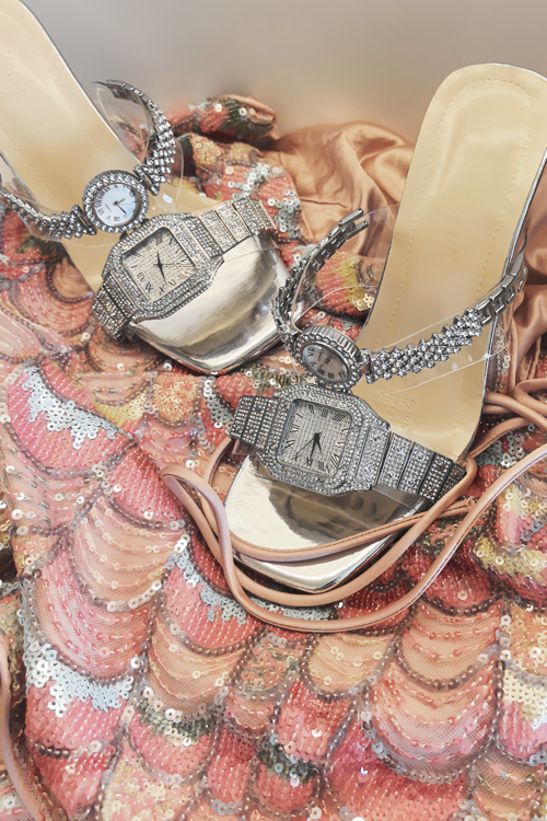 オリジナルデザインクリスタルウォッチハイヒールサンダルレディ - Luxury Women'S Watch のレビューと価格