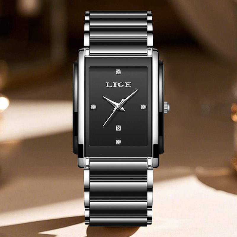 LIGE 新しい高級女性腕時計エレガントなセラミッククォーツ - Luxury Watch Organizer のレビューと価格