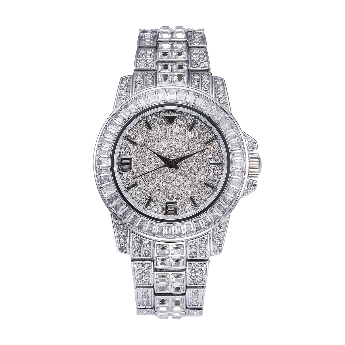 高級フルストーンクォーツ腕時計男性女性ヒップホップゴールドフ - Luxury Women'S Watch のレビューと価格