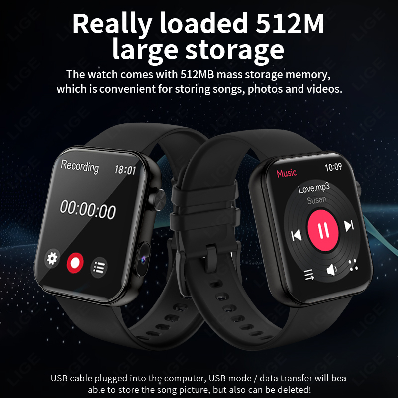 LIGE 512MBカメラ搭載スマートウォッチ 1.91イン - Luxury Watch Makes のレビューと価格