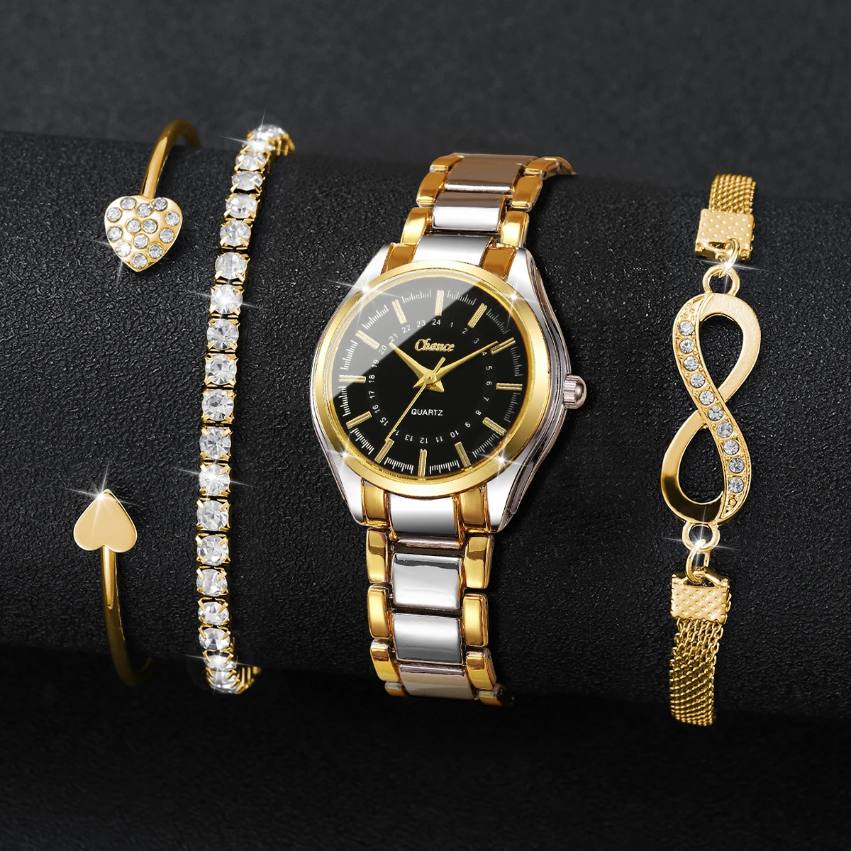 4 個のエレガントな女性用腕時計ブレスレットセットレディース - Luxury Watch Organizer のレビューと価格