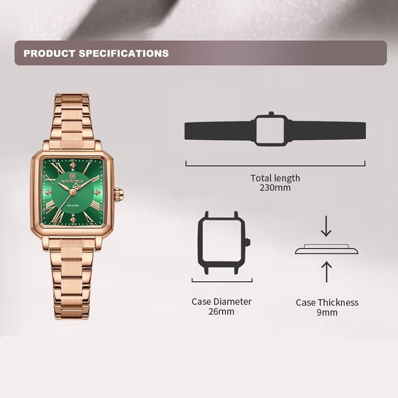 NAVIFORCE 新品オリジナル高級2025年女性用腕時計 - Luxury Watch Black のレビューと価格