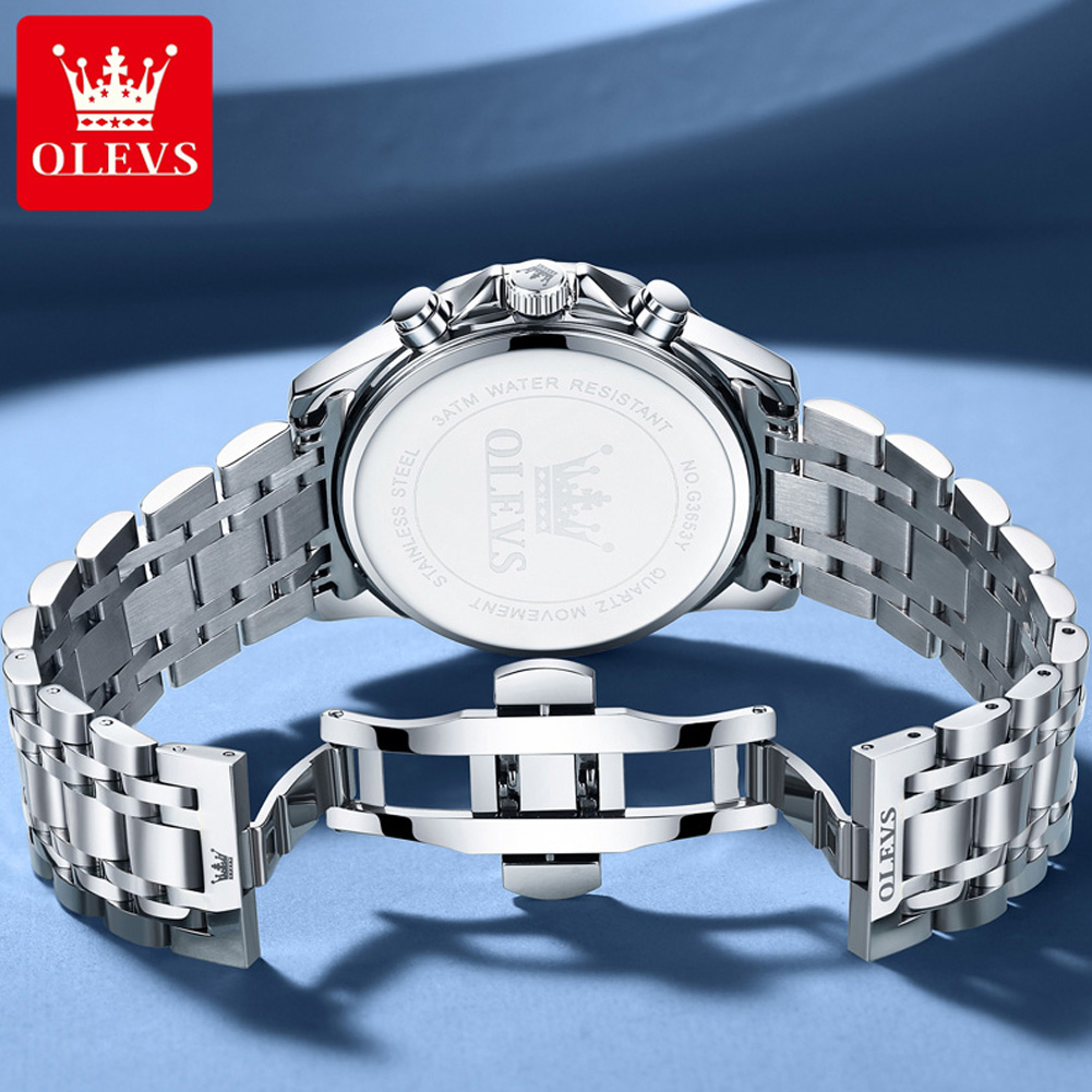 OLEVS 3653 ブランド ムーンフェイズカレンダー メ - Zen Luxury Watch のレビューと価格