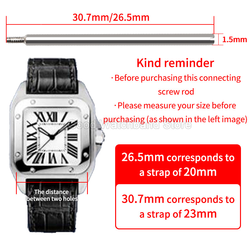 耐湿性、防錆性、耐久性のある金属製時計ストラップ用ネジ接続バ - Cartier Watch Santos のレビューと価格