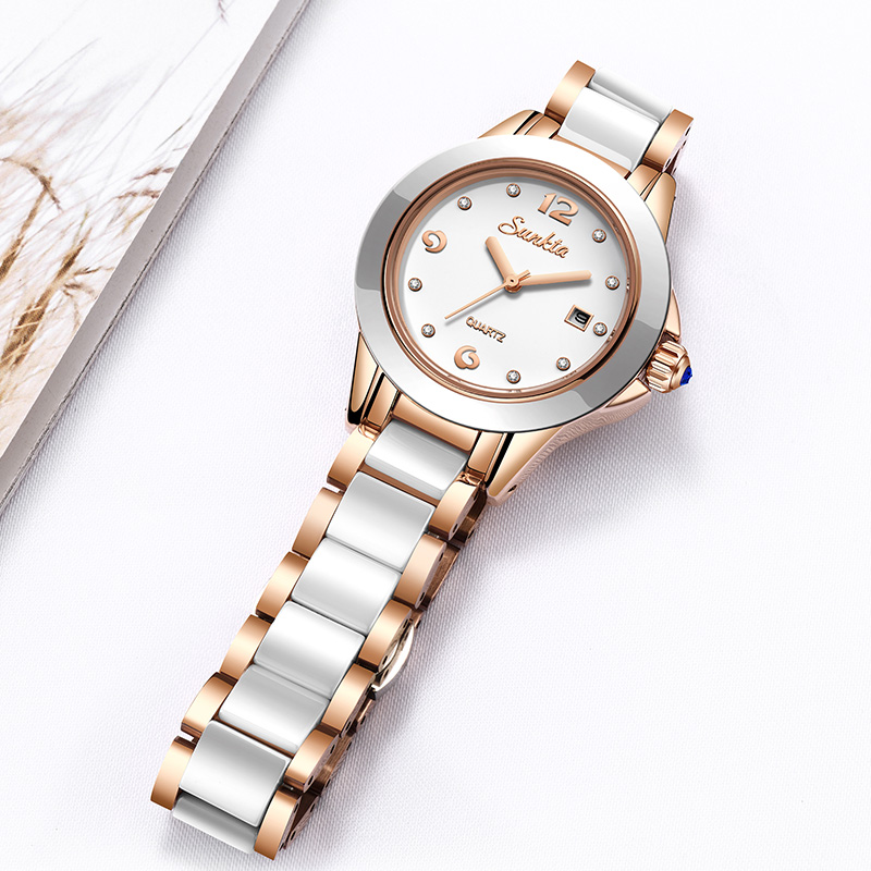 Sunkta ファッションカジュアルクォーツ女性腕時計エレガ - Luxury Women'S Watch のレビューと価格