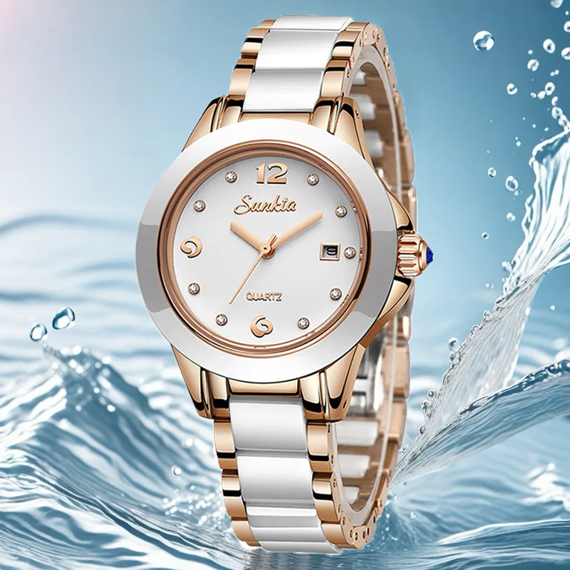 Sunkta ファッションカジュアルクォーツ女性腕時計エレガ - Luxury Women'S Watch のレビューと価格