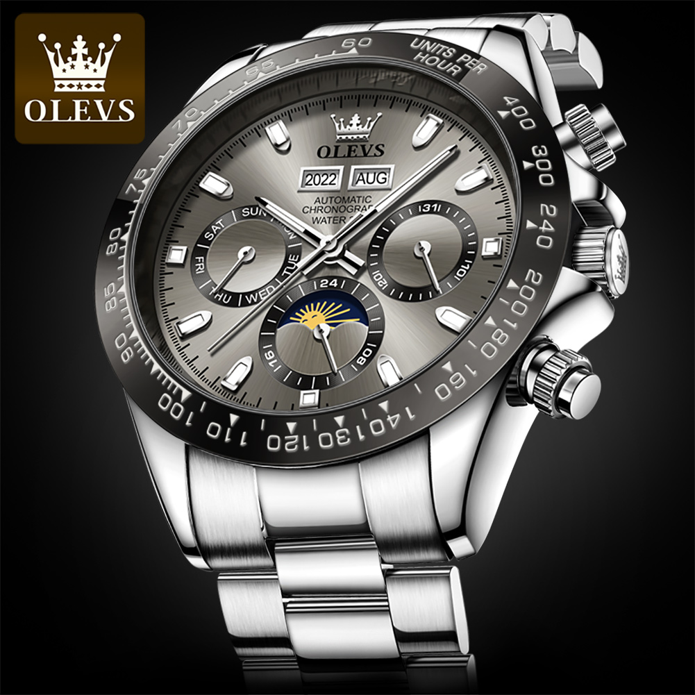 OLEVS 6654 高級メンズ腕時計クロノグラフ自動機械式 - Chronograph Flyback Watch のレビューと価格