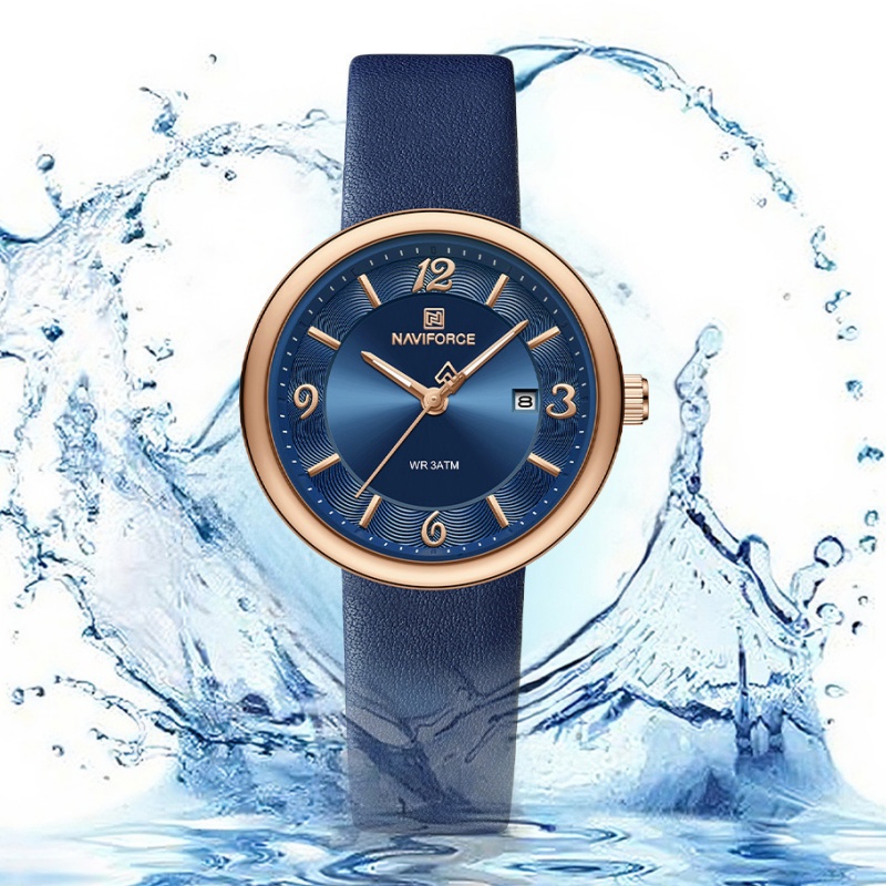 NAVIFORCE 新しい女性用デイリークォーツ時計軽量花柄 - Luxury Watch Black のレビューと価格