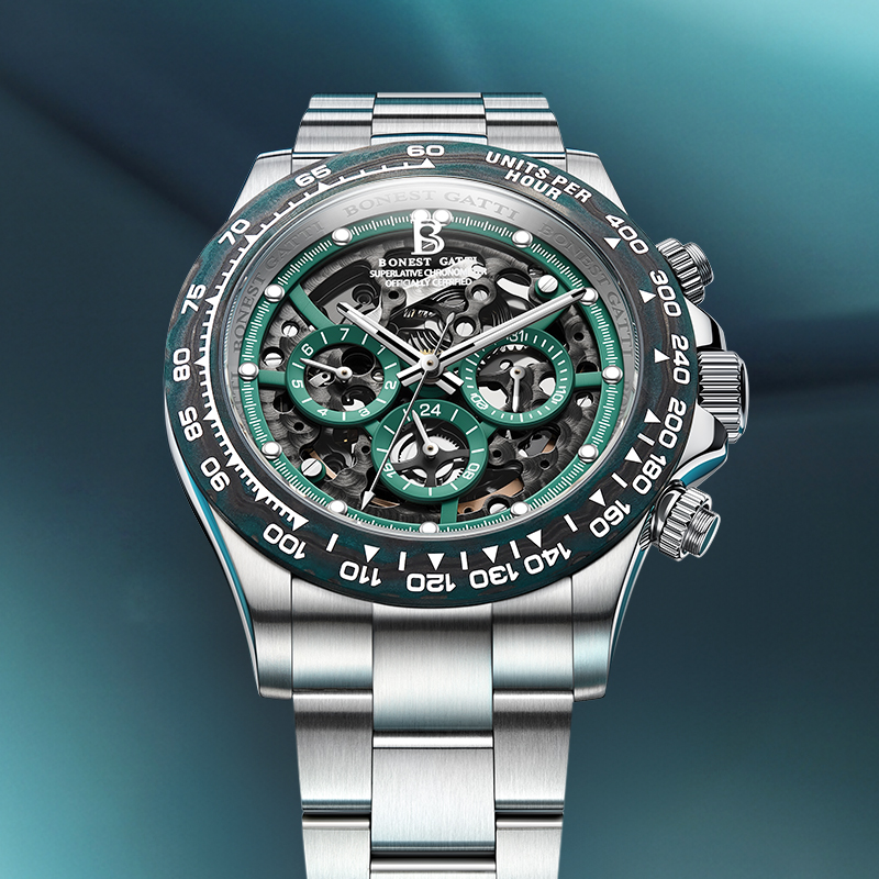 BONEST GATTI メンズ腕時計自動機械式腕時計カーボ - Chronograph Flyback Watch のレビューと価格