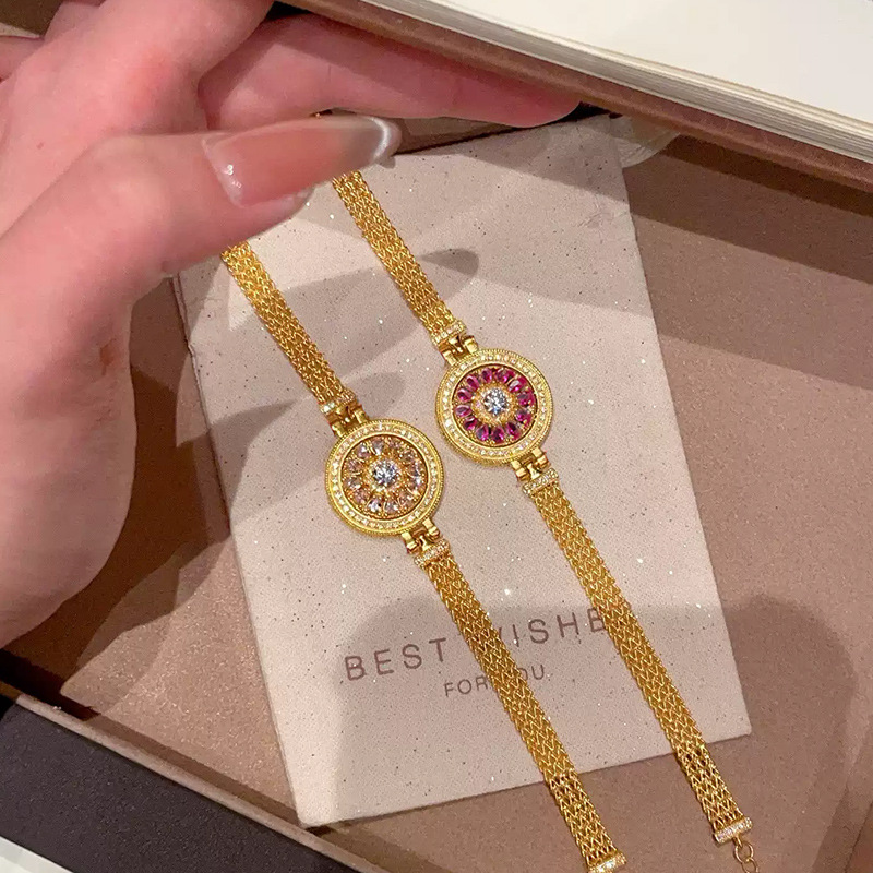 サンドゴールドライト高級ダイヤモンドセット、回転ピンクジルコ - Luxury Watch Service のレビューと価格