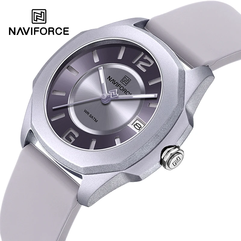 Naviforce-シリコンストラップ付きレディースクォーツ - Luxury Watch Black のレビューと価格