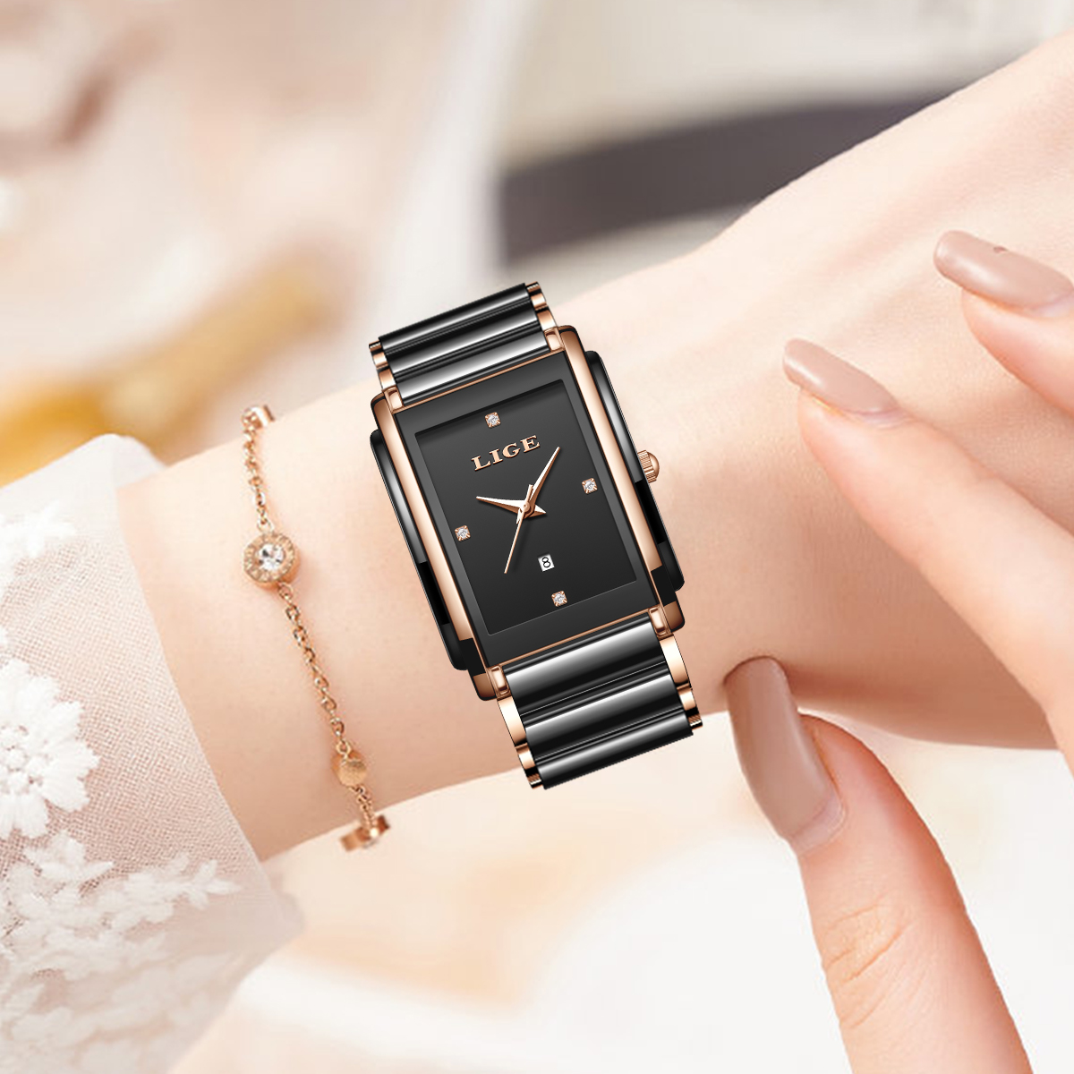 LIGE ファッションエレガントな女性用腕時計日本製ムーブメ - Luxury Watch Japanese のレビューと価格