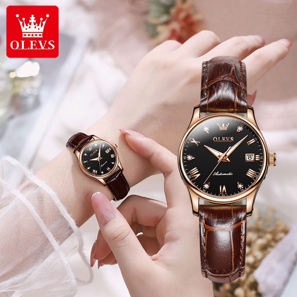 Olevs-女性用防水発光腕時計、高級ファッションウォッチ、 - Chronograph Flyback Watch のレビューと価格