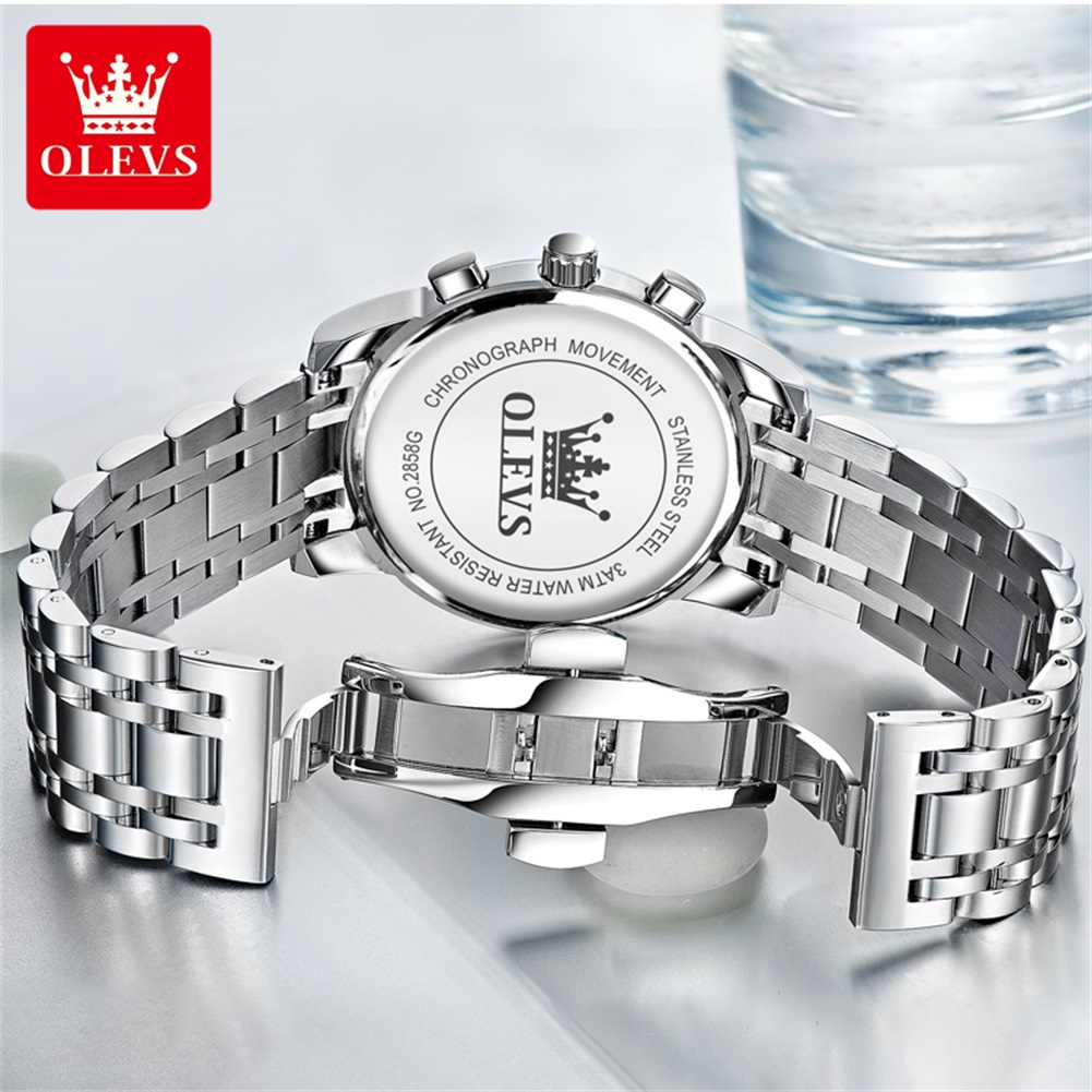 OLEVS 人気のメンズ腕時計ステンレススチールブラックムー - Luxury Watch Exchange のレビューと価格