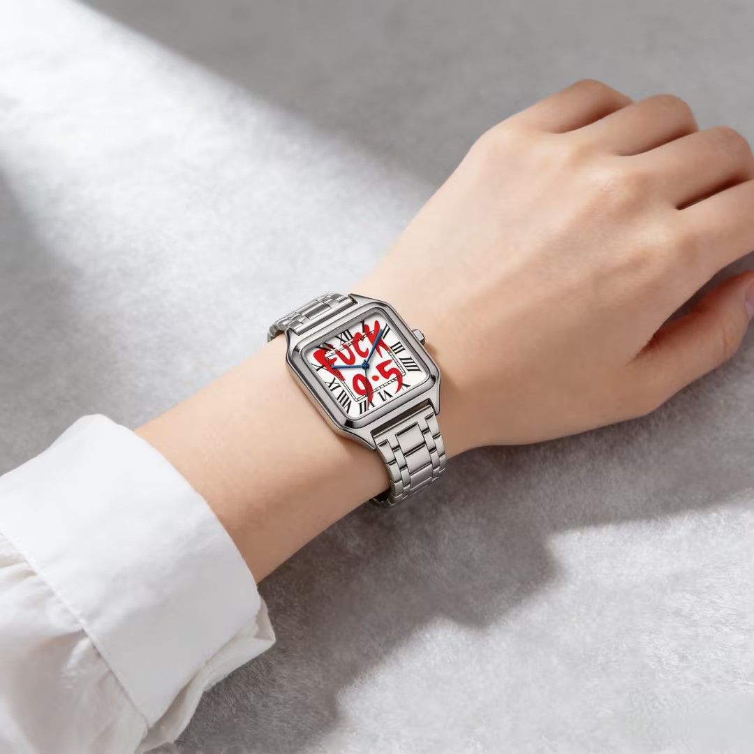FUCK9.5 ステンレス鋼合金製スクエアダイヤル シンプル - Cartier Watch Santos のレビューと価格
