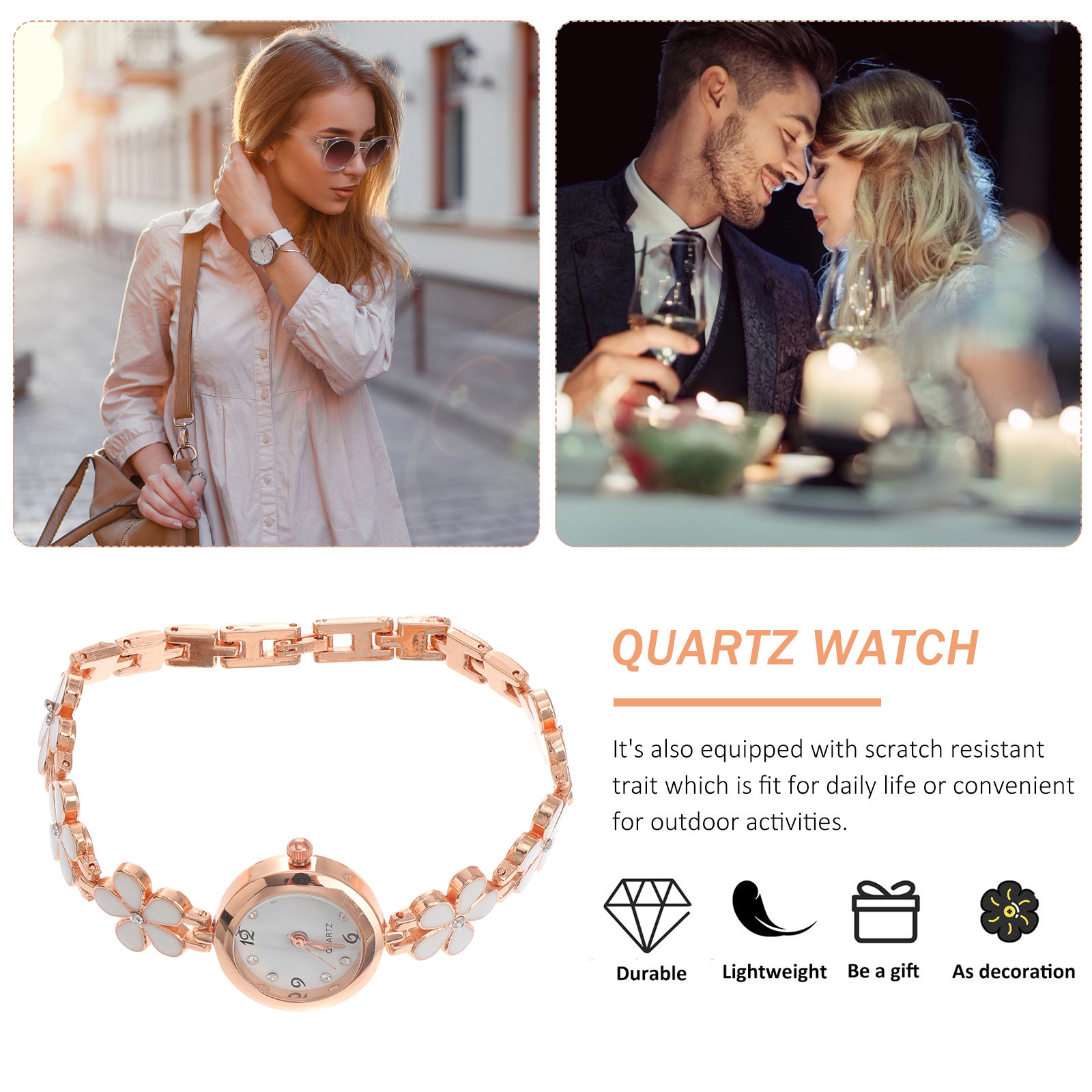 精巧な時計、ホワイトブレスレット、防水、精巧な作り、携帯に便 - Luxury Women'S Watch のレビューと価格