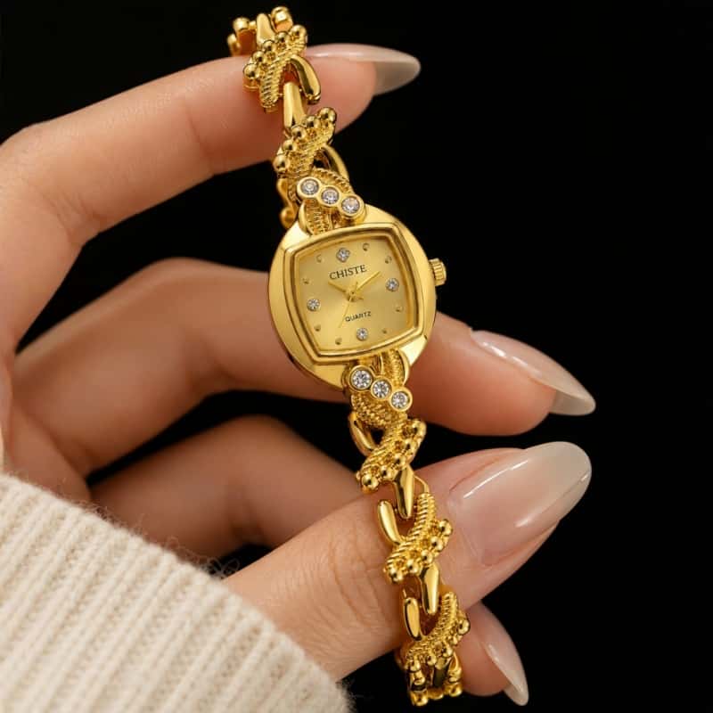 ファッション女性ジュエリーウォッチ高級ゴールドラインストーン - Luxury Watch And Jewelry Brand のレビューと価格