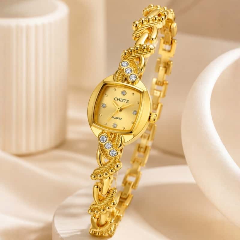ファッション女性ジュエリーウォッチ高級ゴールドラインストーン - Luxury Watch And Jewelry Brand のレビューと価格