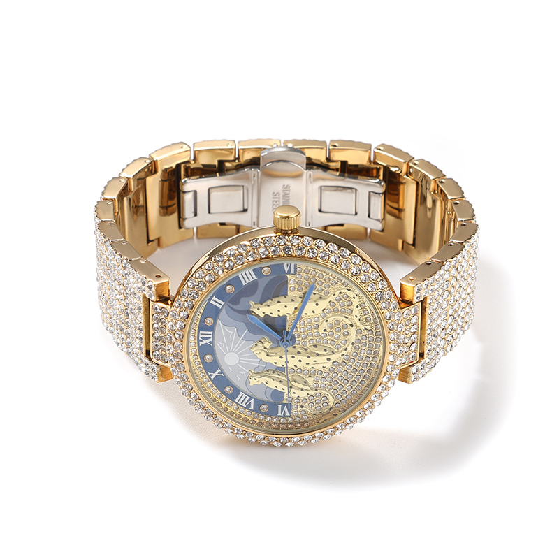 メンズ腕時計太陽とヒョウ柄クォーツ腕時計男性ヒップホップ高級 - Luxury Watch And Jewelry Brand のレビューと価格