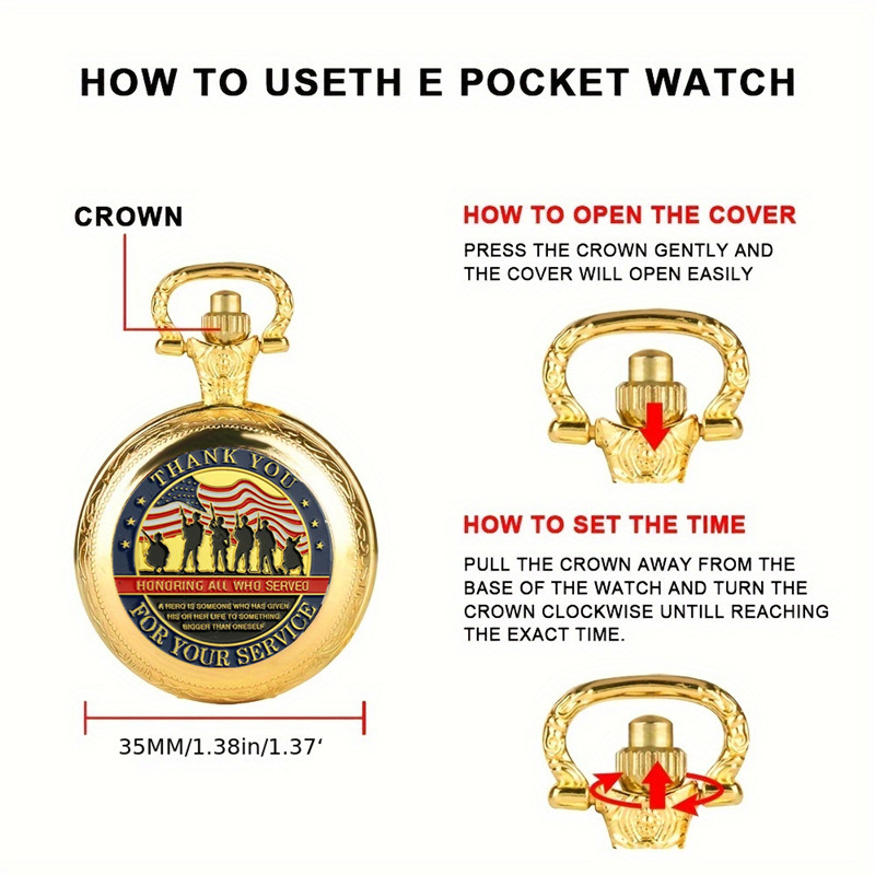 クォーツ懐中時計,豪華なゴールドカラーの時計,ヴィンテージの - Luxury Watch Service のレビューと価格