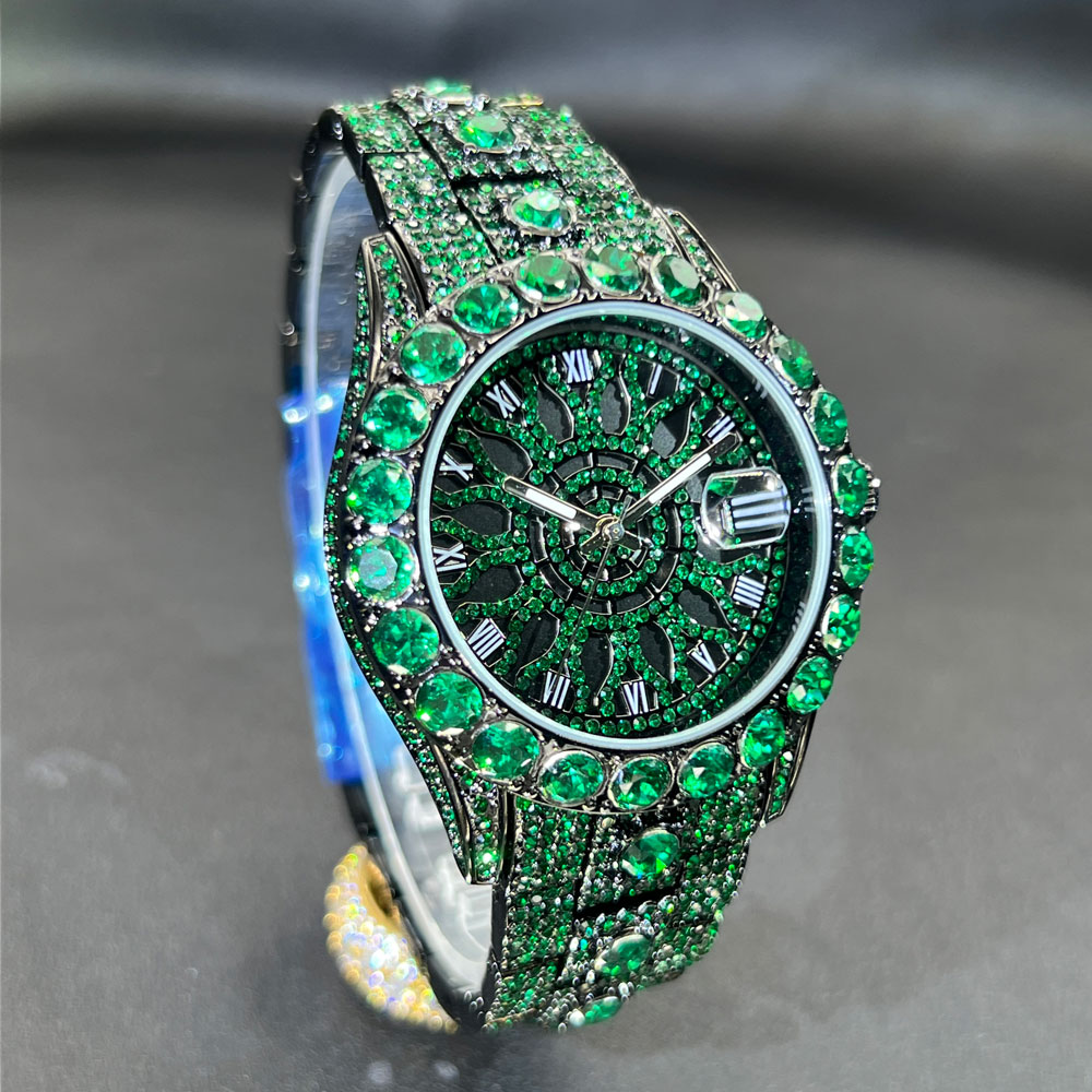 グリーンダイヤモンド腕時計 メンズ MISSFOXブランド  - Luxury Watch And Jewelry Brand のレビューと価格