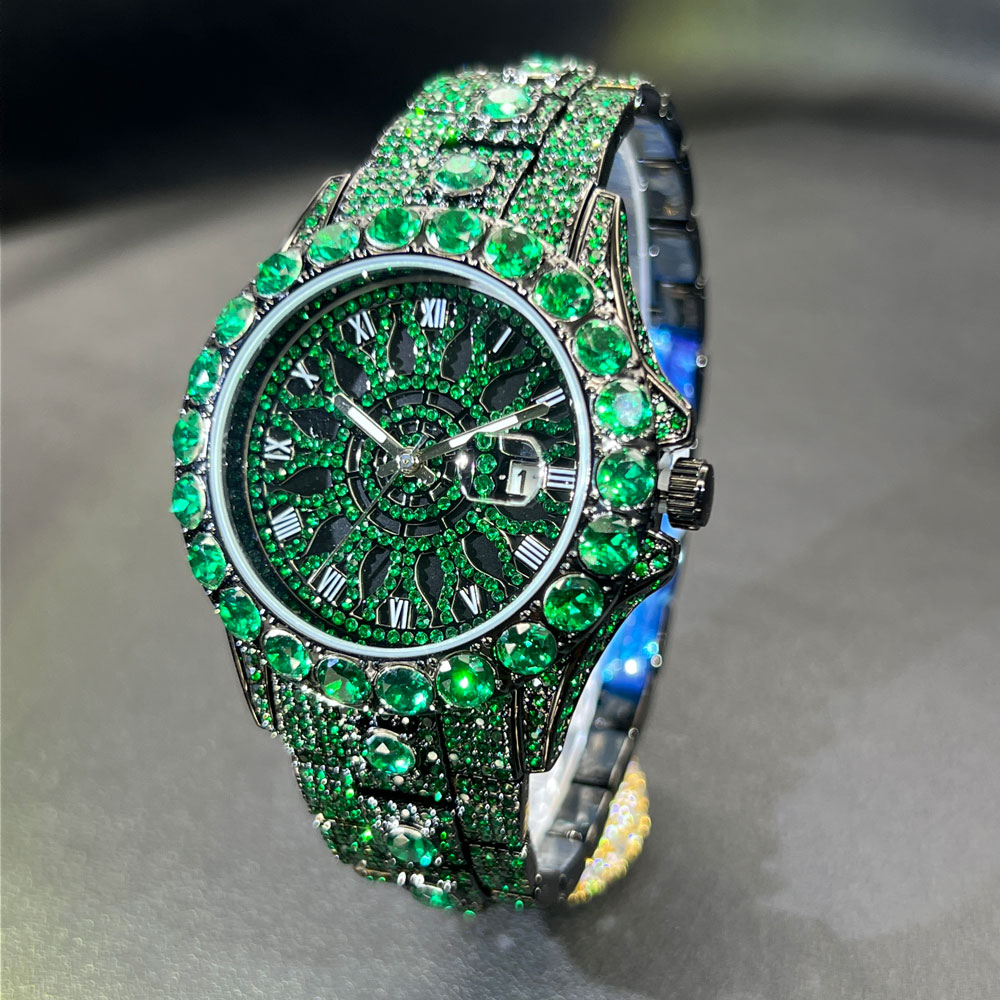 グリーンダイヤモンド腕時計 メンズ MISSFOXブランド  - Luxury Watch And Jewelry Brand のレビューと価格