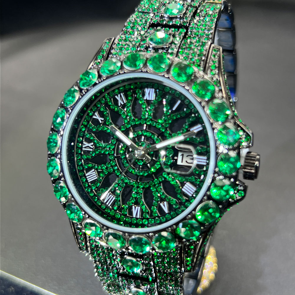 グリーンダイヤモンド腕時計 メンズ MISSFOXブランド  - Luxury Watch And Jewelry Brand のレビューと価格